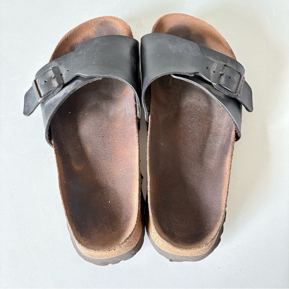 Birki’s by Birkenstock Slip-on Sandals Black One Strap Womans Size 38 US 7 / 7.5